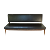 Sofa by Anonima Castelli in teak and skai, 1950s