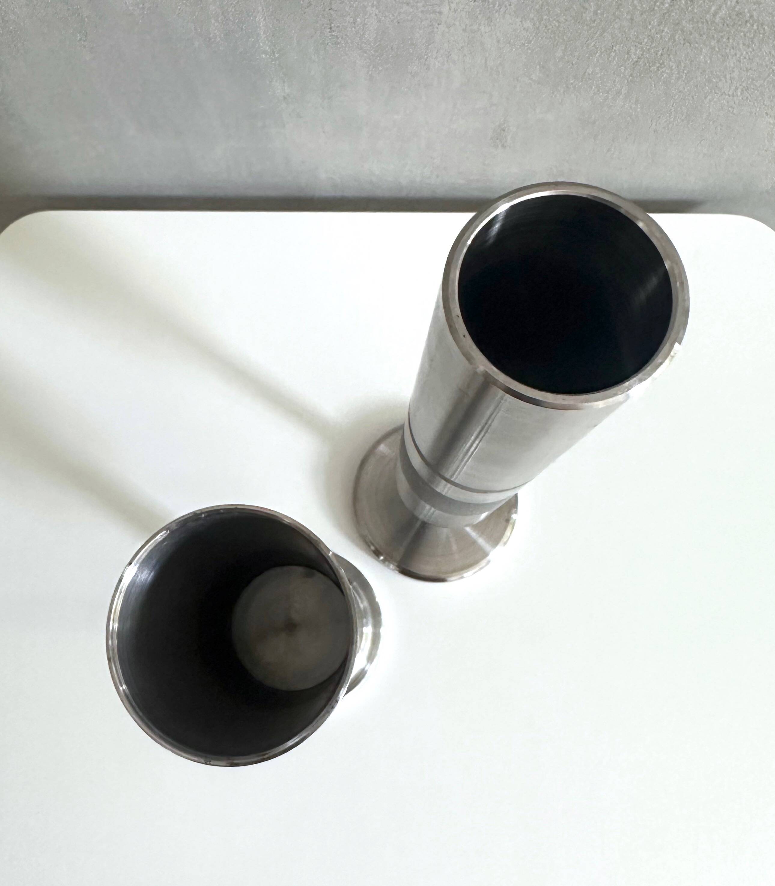 Set of 2 vases Brutalist, Mid Century Vase, Mid Century Modern, cylinder vase