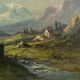 Oil on canvas "Mountain Landscape", signed C. Lion – Late 19th century