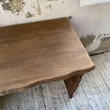 Brutalist desk in elm, signed Aranjou.