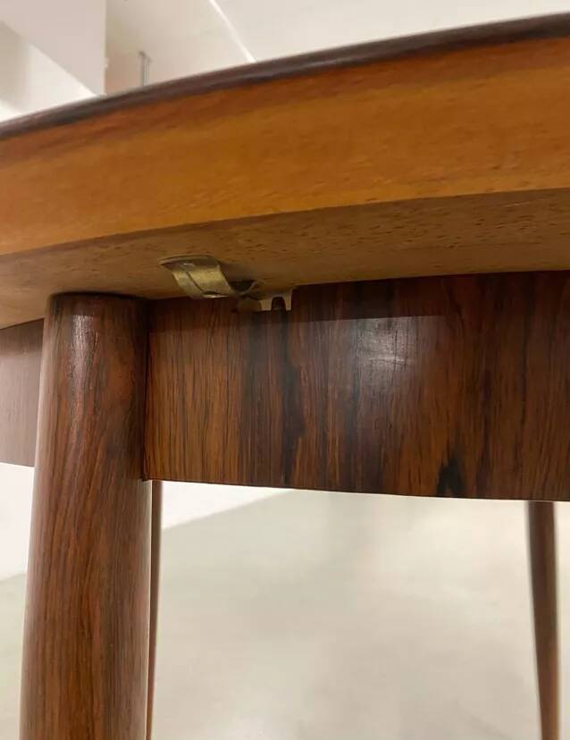 1960s Midcentury round rosewood dining table, Lübke