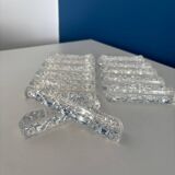 lot 6 de porte couteaux anciens en cristal taillé verre vintage - art de la