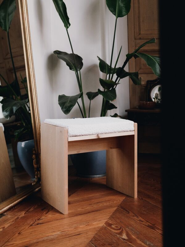 Tabouret Henri - Artisanal en bois massif (Bouleau)