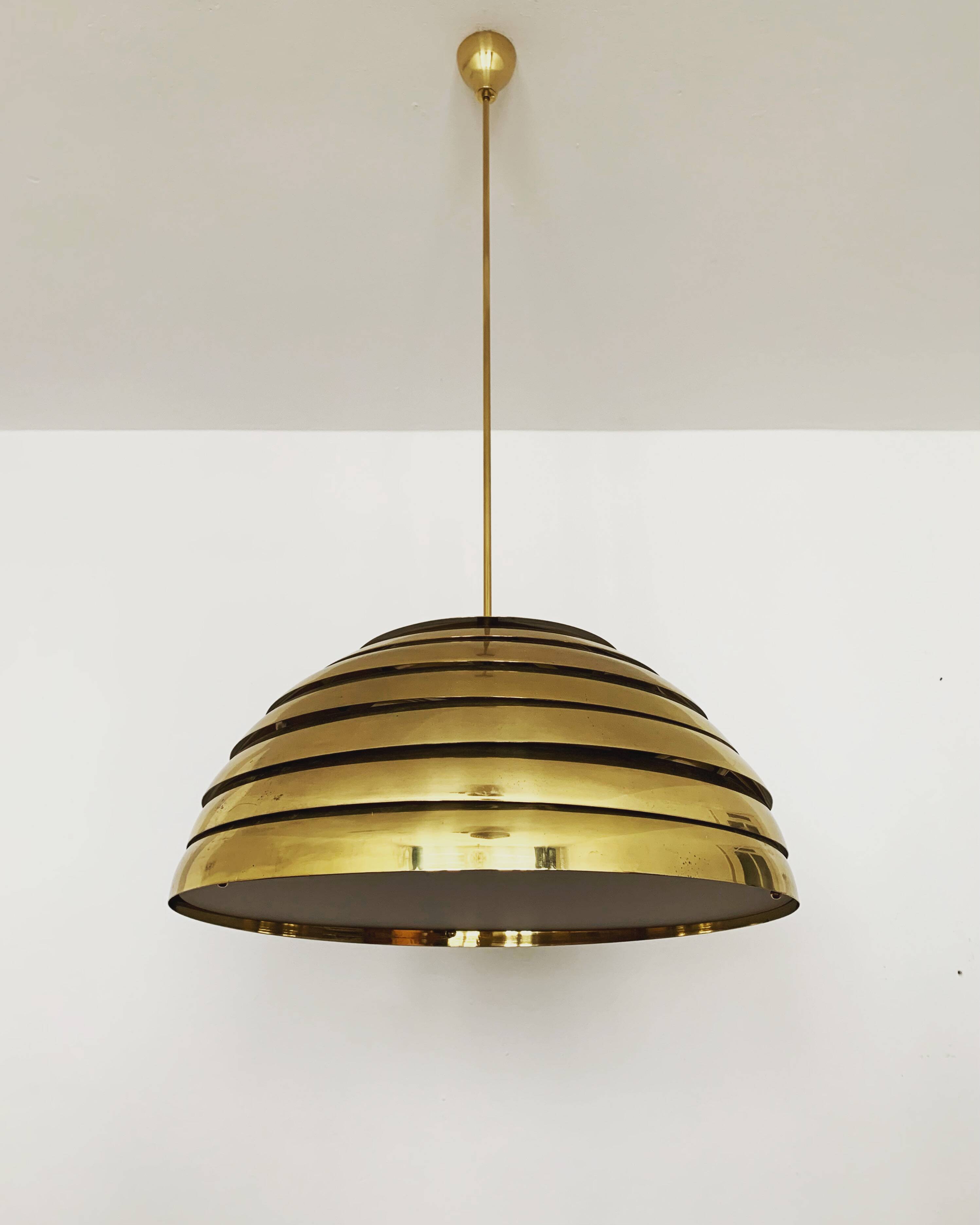 Brass Dome Pendant Lamp by Vereinigte Werkstätten