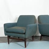 Italian Mid-century wood modern armchairs from 60s
