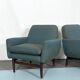 Italian Mid-century wood modern armchairs from 60s