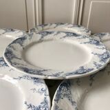 set of 6 flat plates in Iron Earth K&G Lunéville model "Angèle" late 19th century