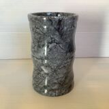 Grey black marble pencil pot vase