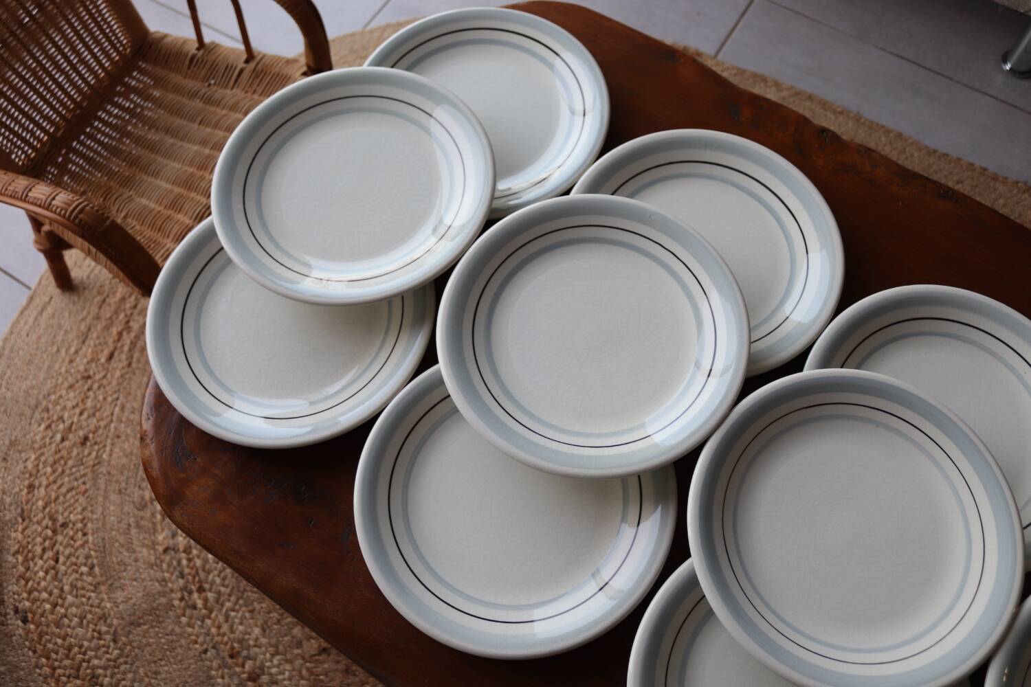 12 flat plates italy ceramic quadrifoglio