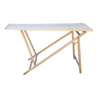 Folding wooden console, ironing board