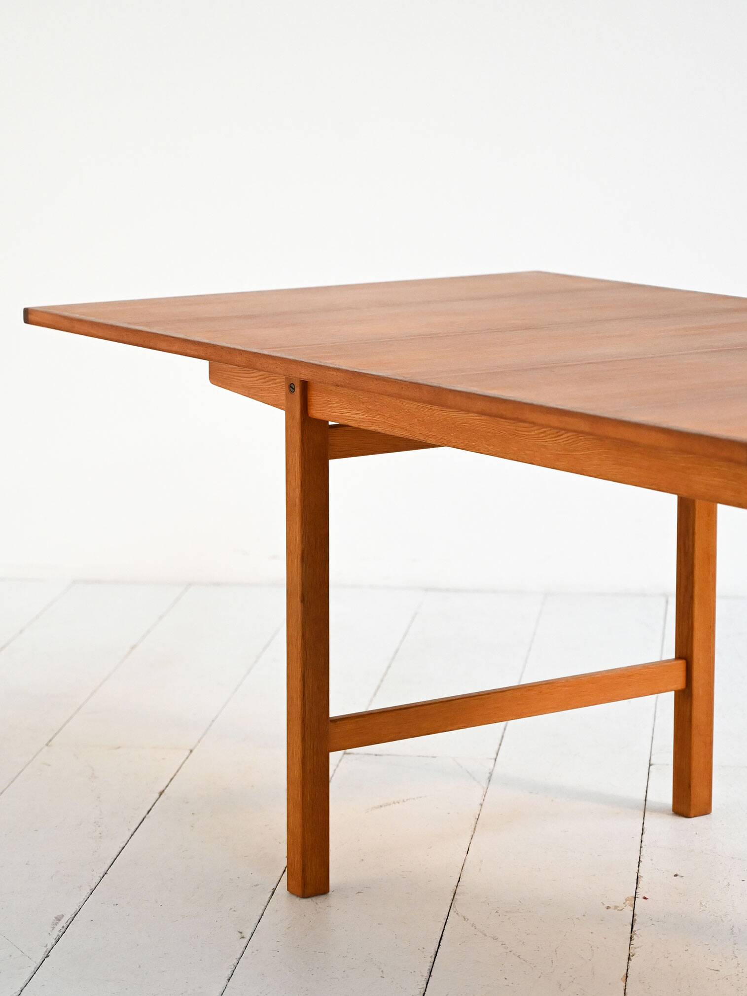 Scandinavian extendable teak and oak dining table 1960s