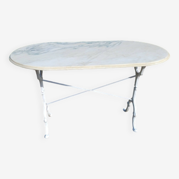 Cast Iron and Marble Bistro Table