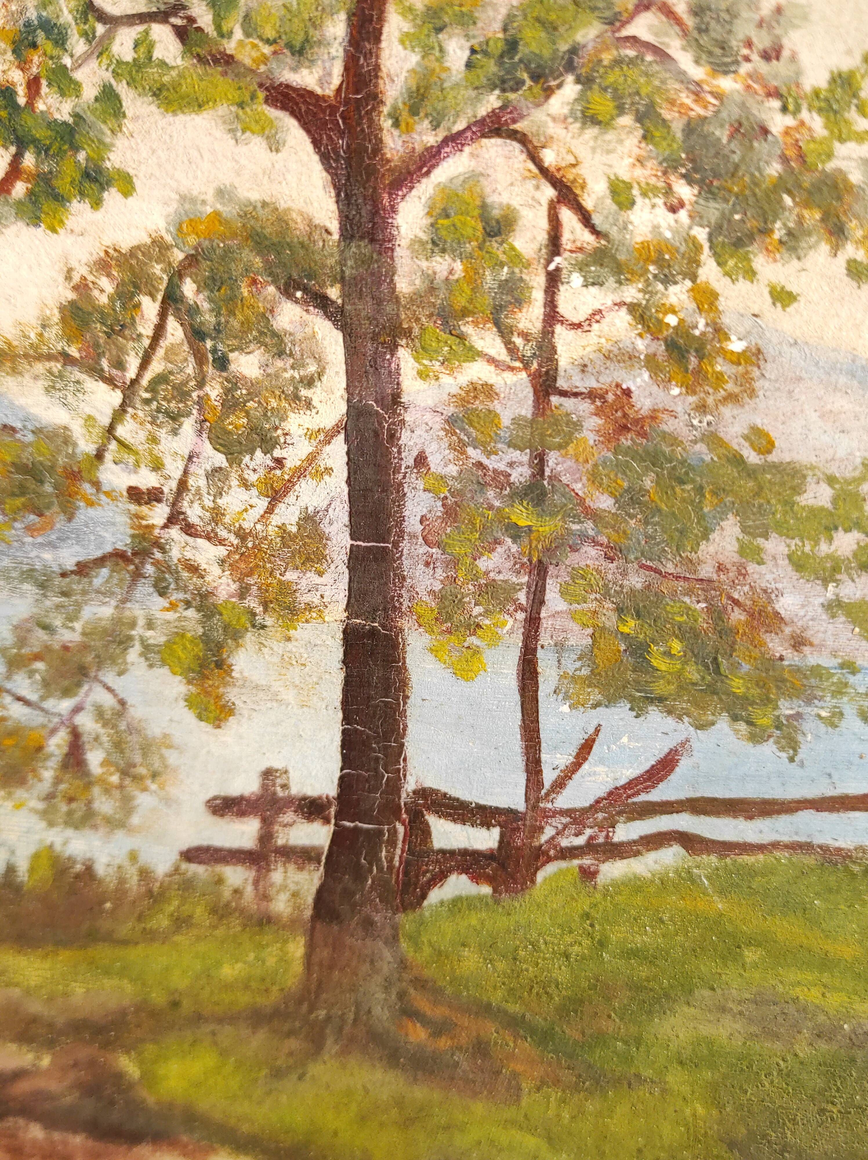 French oil painting on board, signed Lavoy
