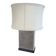 Stainless steel and suede lamp