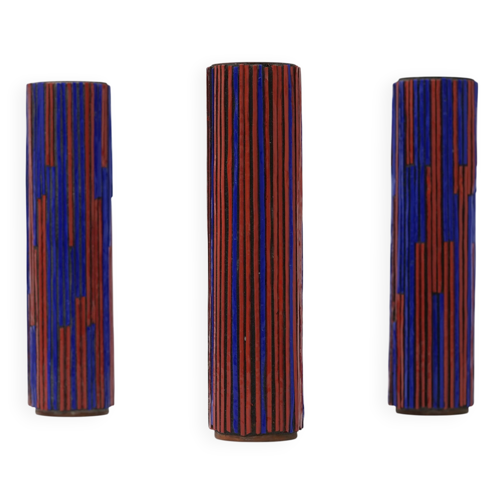 Pottery Mosaic Vases by W. Zimmermann for Ritter set of 3