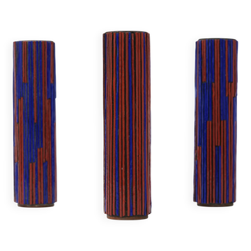 Pottery Mosaic Vases by W. Zimmermann for Ritter set of 3