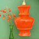 Suspension globe vintage XL en opaline orange