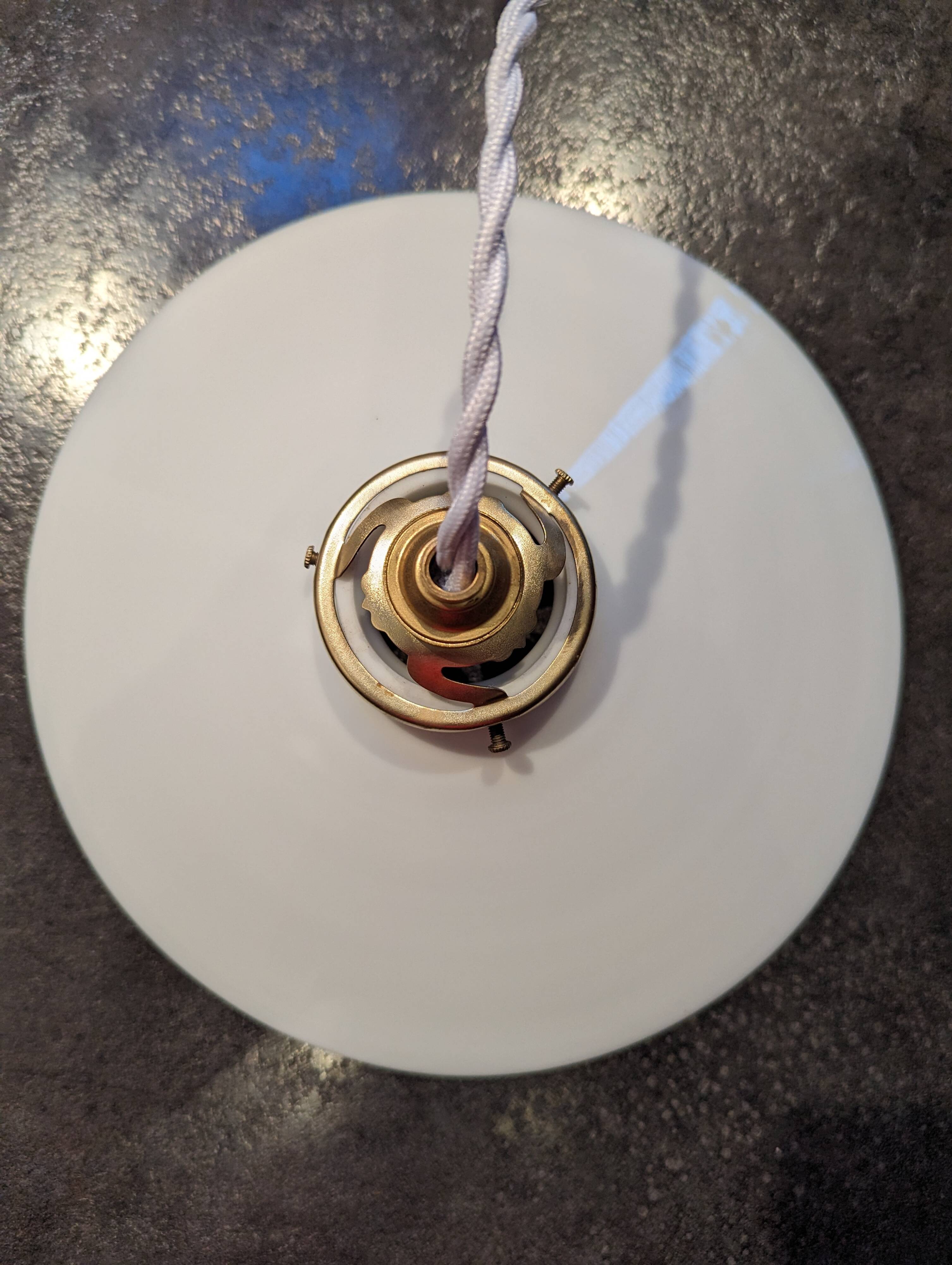 White opaline pendant light, 1930