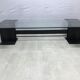 Steel and glass coffee table