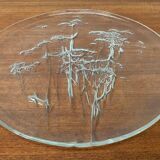 Large Finnish Glass Plate from the Mid-Century by Kaija Aarikka for Humppila