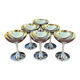 Silver-plated metal wine glasses on stems from the 1970s.