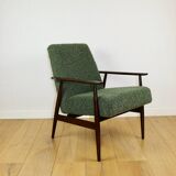Fauteuil 'Lis', design en bouclés verts des années 1970 par Henryk Lis - 2 pièces disponibles