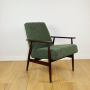 Armchair 'Lis', 1970s green boucle design by Henryk Lis - 2 pieces available