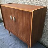 Sideboard stand vintage storage cabinet blond walnut veneer 1960-1980's