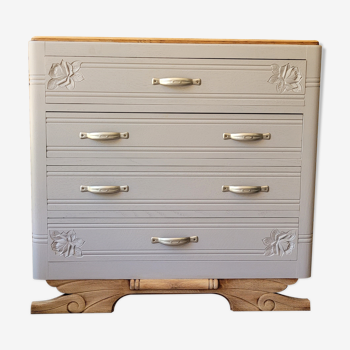 Art Deco chest of drawers with moustache encroachment
