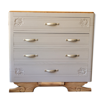 Art Deco chest of drawers with moustache encroachment