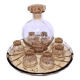 Ensemble Art Deco Carafe Verres Plateau en verre rose