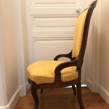 Pair of restored Napoleon 3 armchairs, Designer's Guild fabric