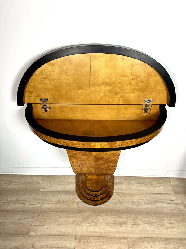 Console Art Déco en placage de bouleau