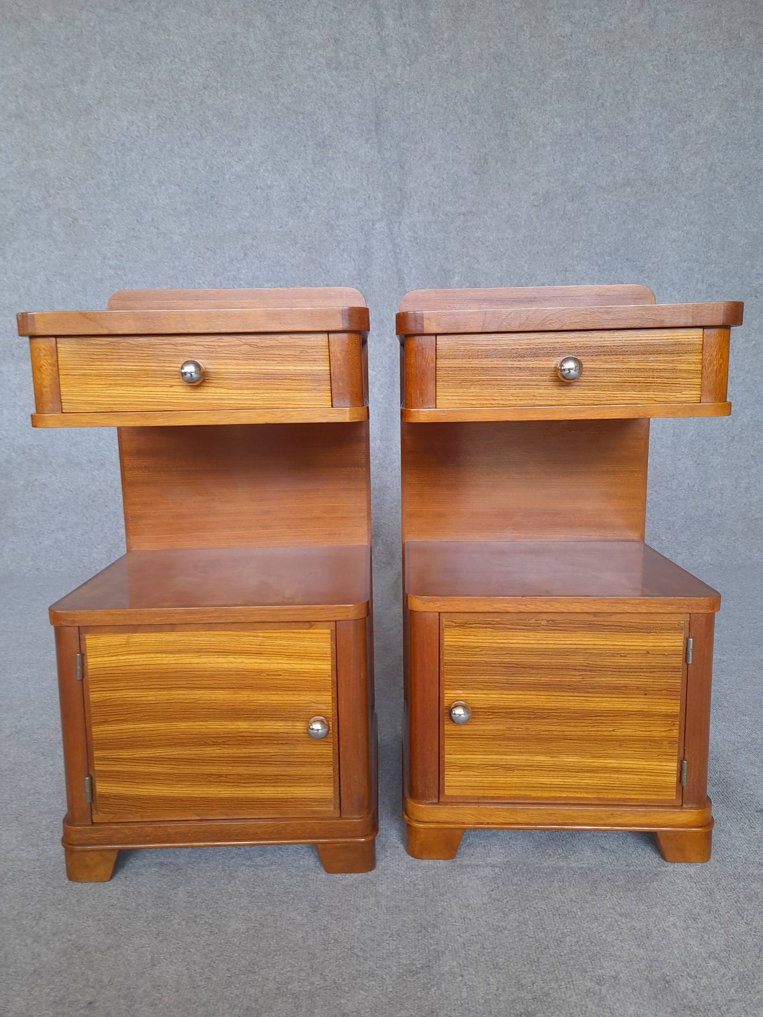 Art Deco bedside tables in pairs