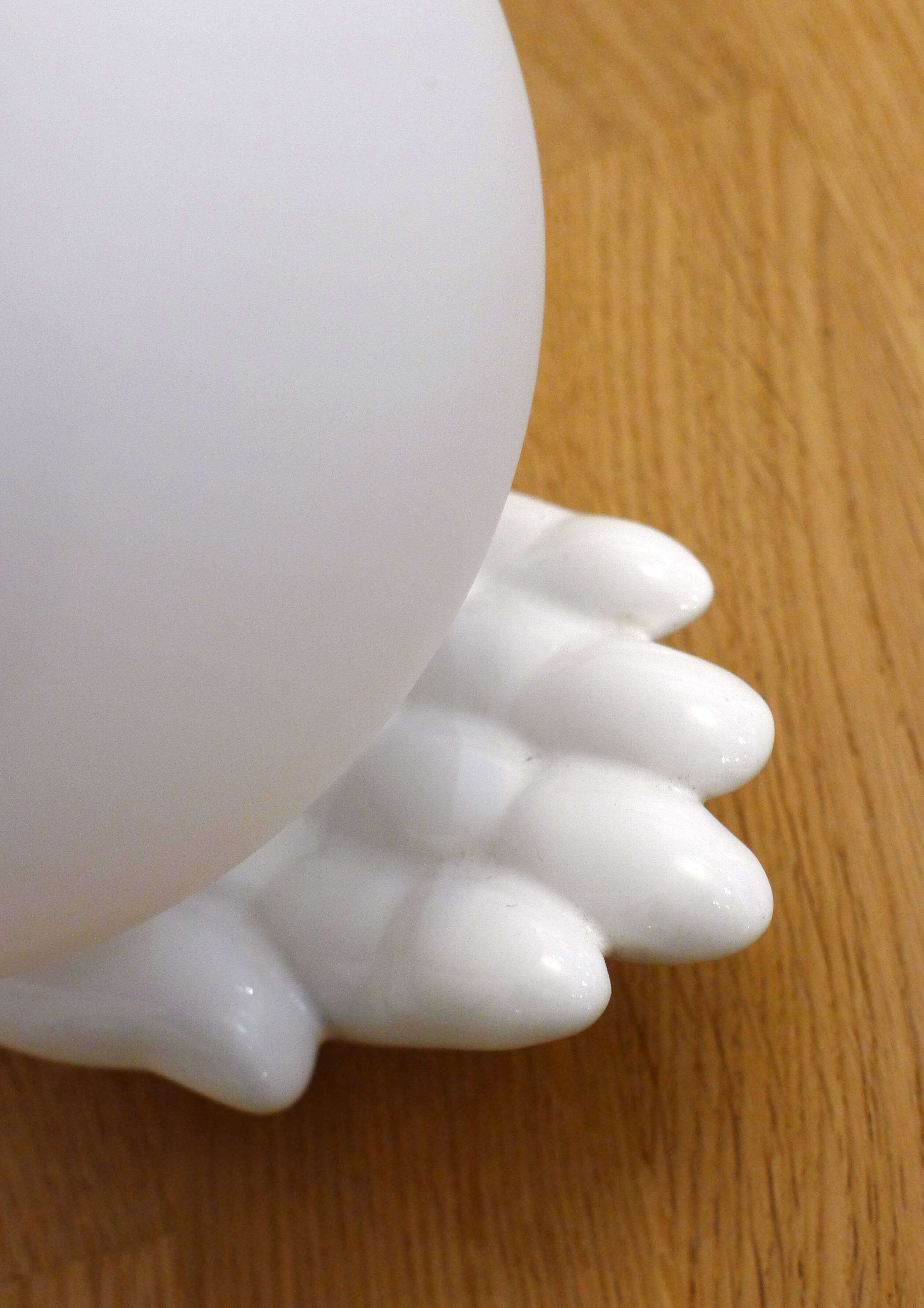 Vintage wall lamp with outstretched hand & opaline globe