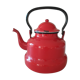 Vintage enamelled sheet metal kettle