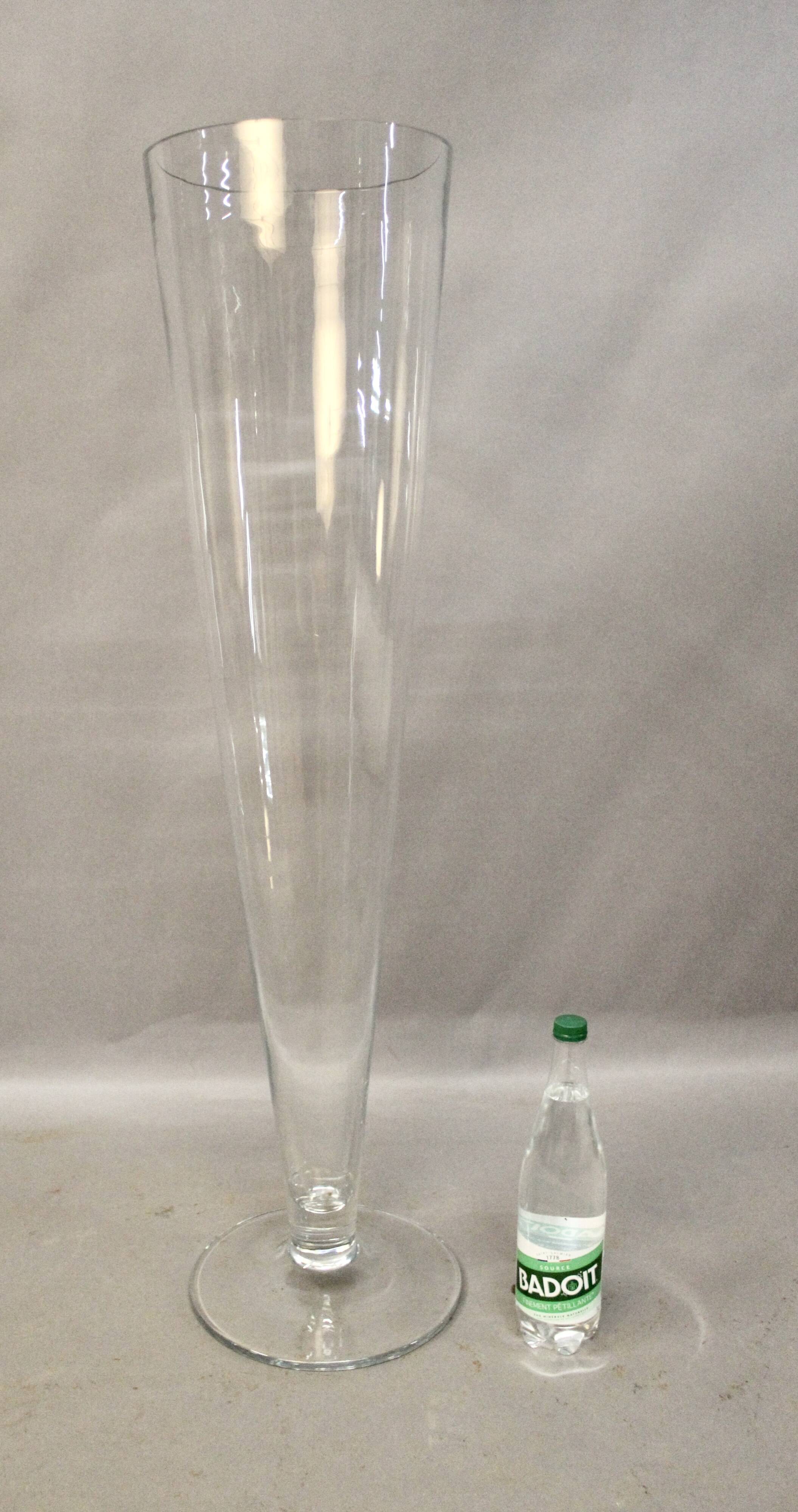 Large Trumpet Vase in Blown Glass Height 106 Cm