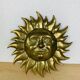 Vintage solid brass sun wall sculpture