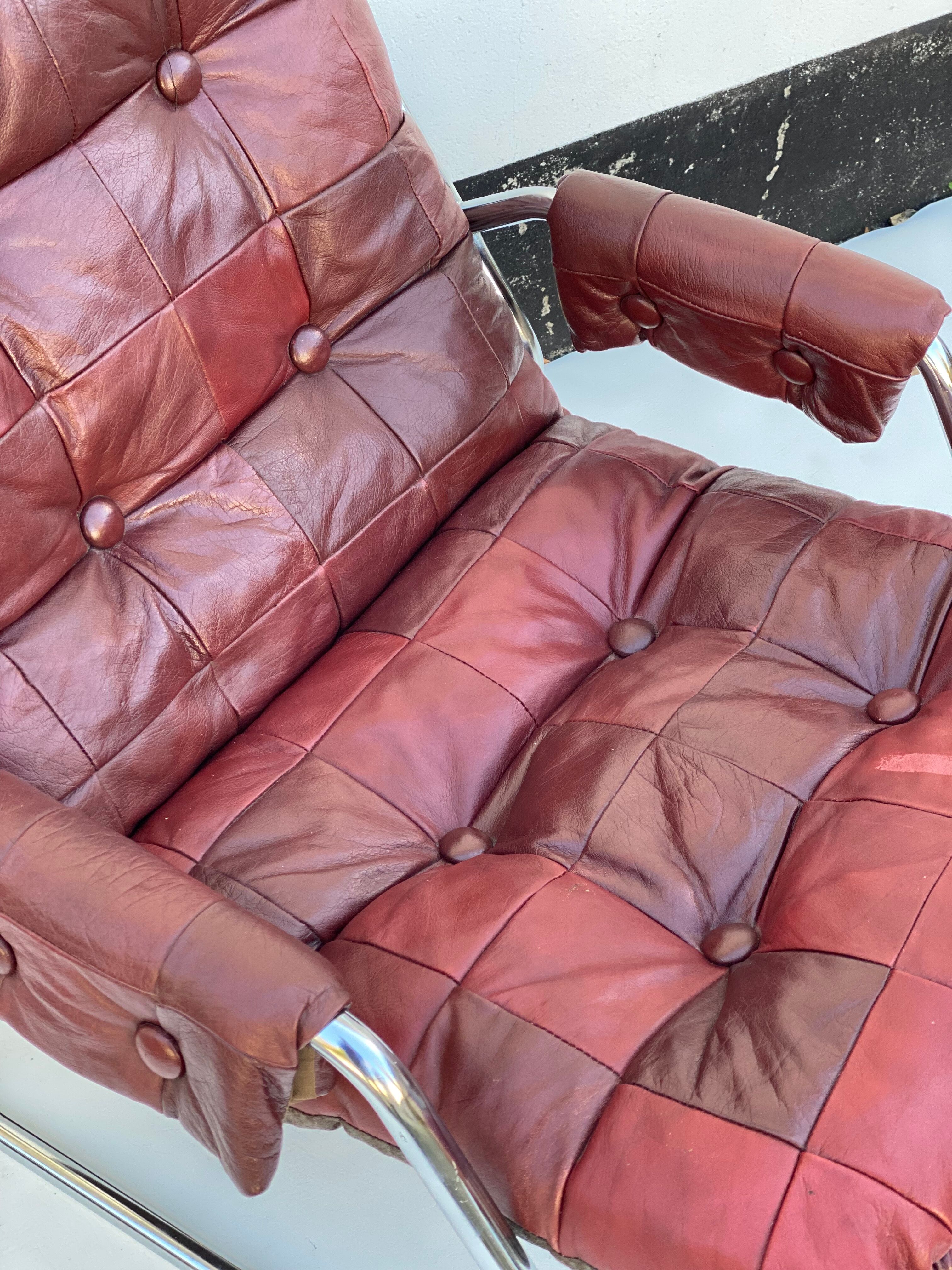 Vintage Scandinavian Leatherette Lounge Chair