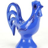 Vintage blue ceramic rooster edited by The Caves of Dieulefit