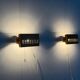 Pair of yellow metal wall lights from the mid-century by N Leuchten, 1960s, Germany.