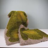 Pair of vintage Desso rugs from the 70s – moss green & beige