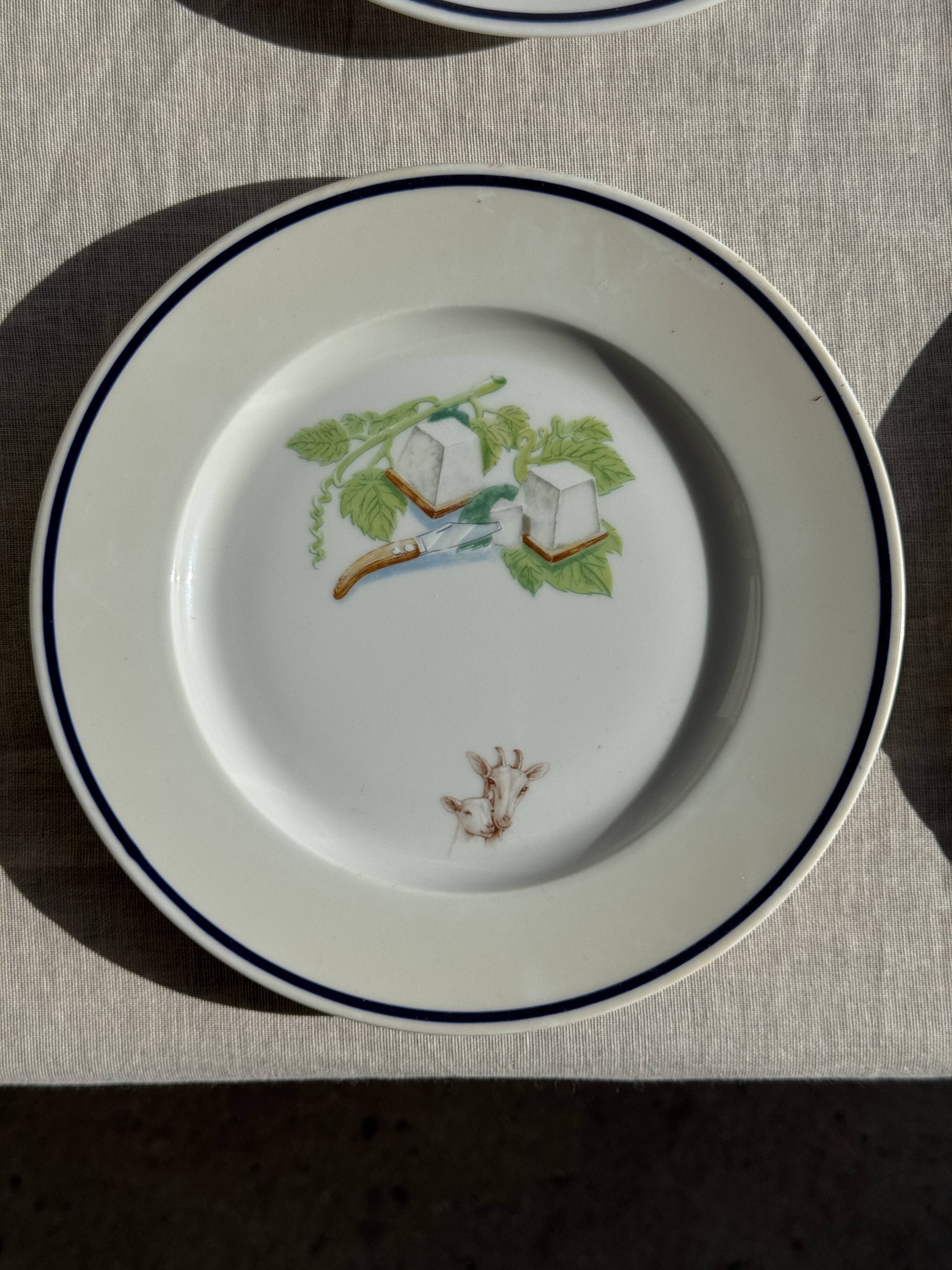 Set of 12 cheese plates France Chavroux 1990s D 21.5
