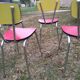 Lot de 4 chaises en formica bicolore