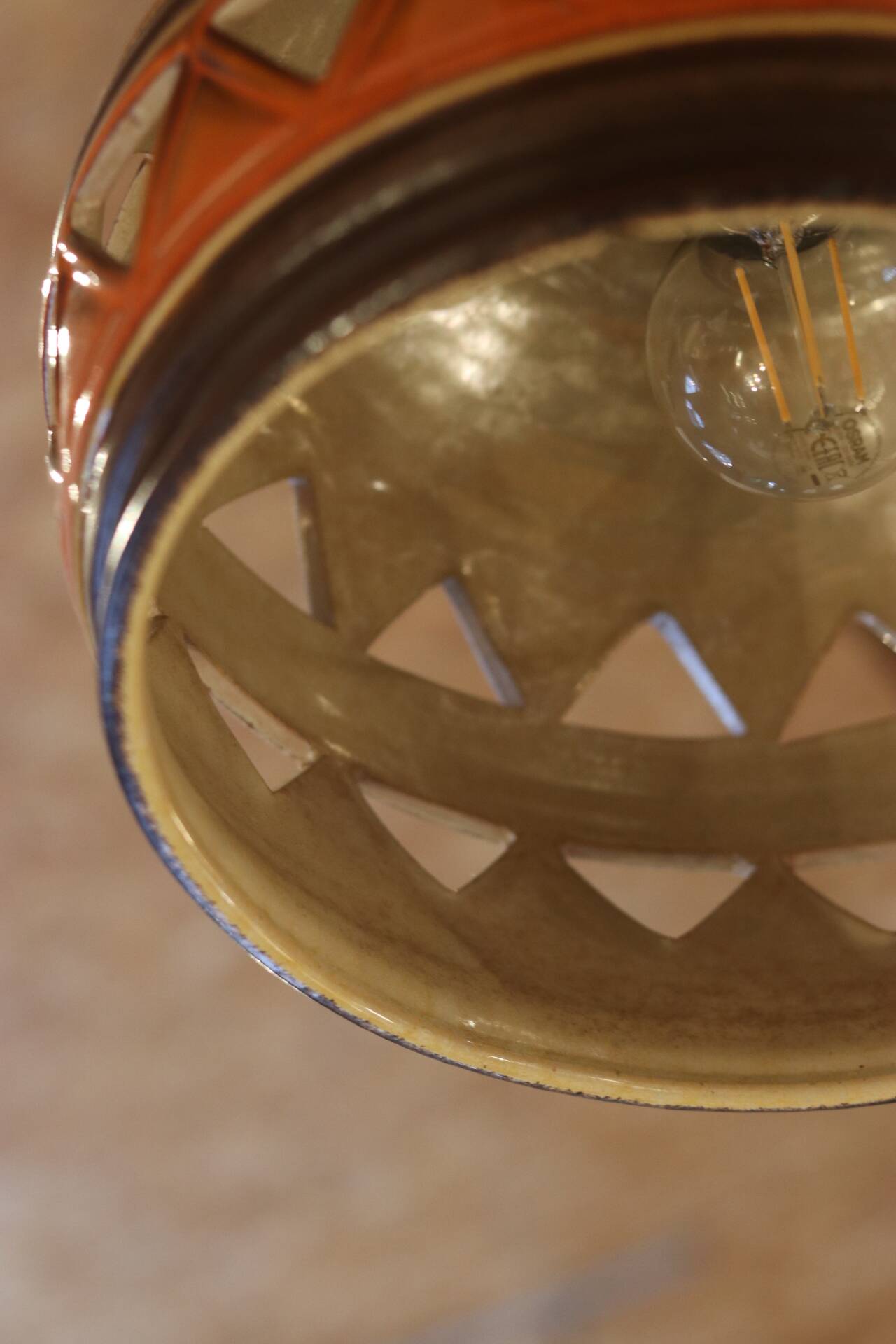 Vintage ceramic chandelier 1960