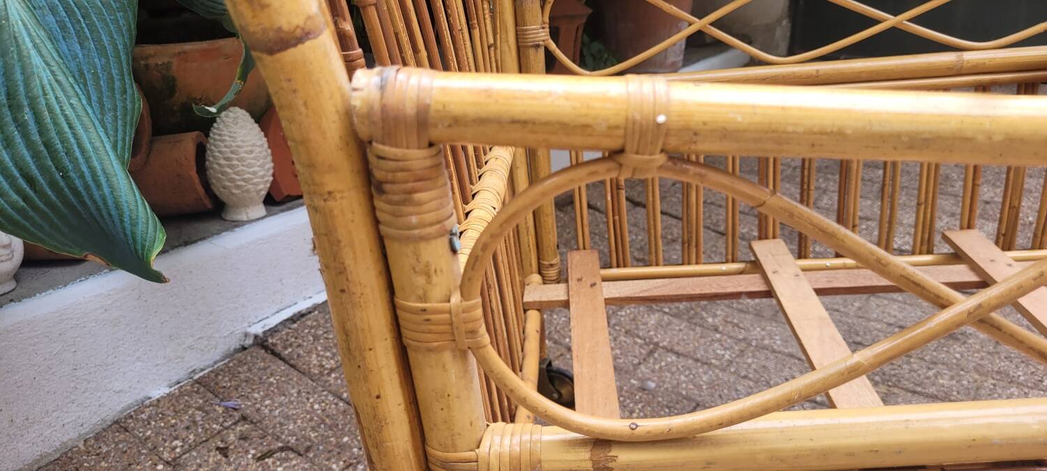 60s rattan children's bed