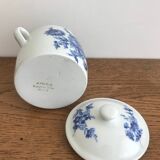 Apilco blue flower porcelain sugar bowl