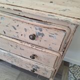 Vintage chest of drawers in patinated wood