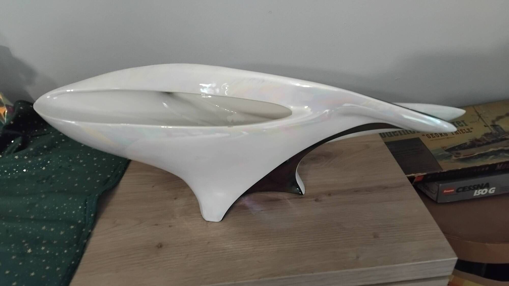 Vintage italian ceramic fruit bowl/vase, 1960s, camillo lusso, 60s vase