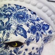 Étagère murale Panther en céramique bleu Delft